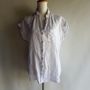 Rachel Zoe Short Sleeved Linen Top - sz M